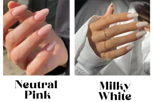 Neutral pink milkey white trends nails at Milano Nails in Tegel Berlin