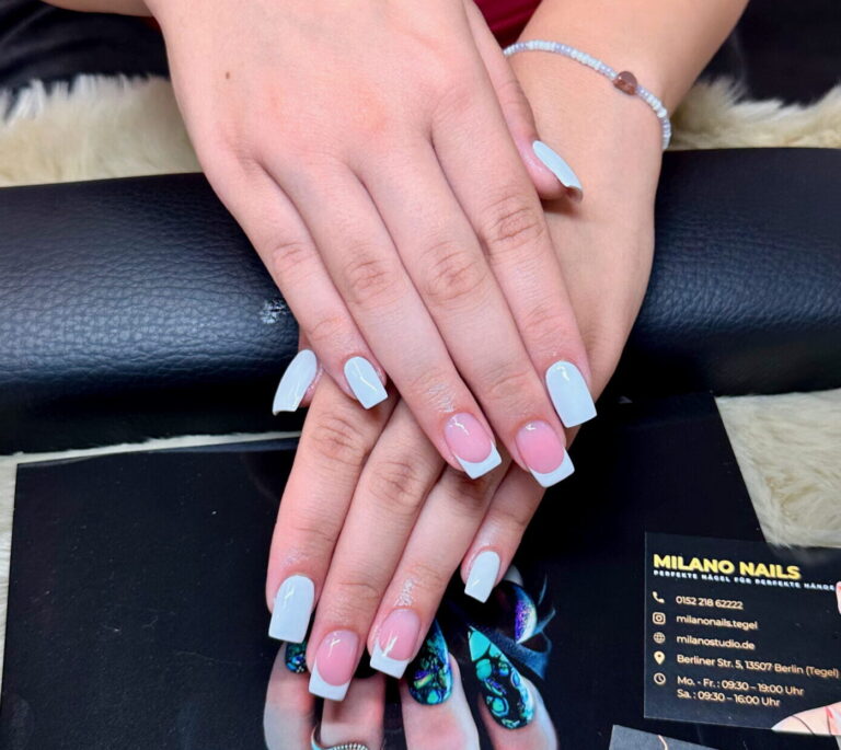pink french nails