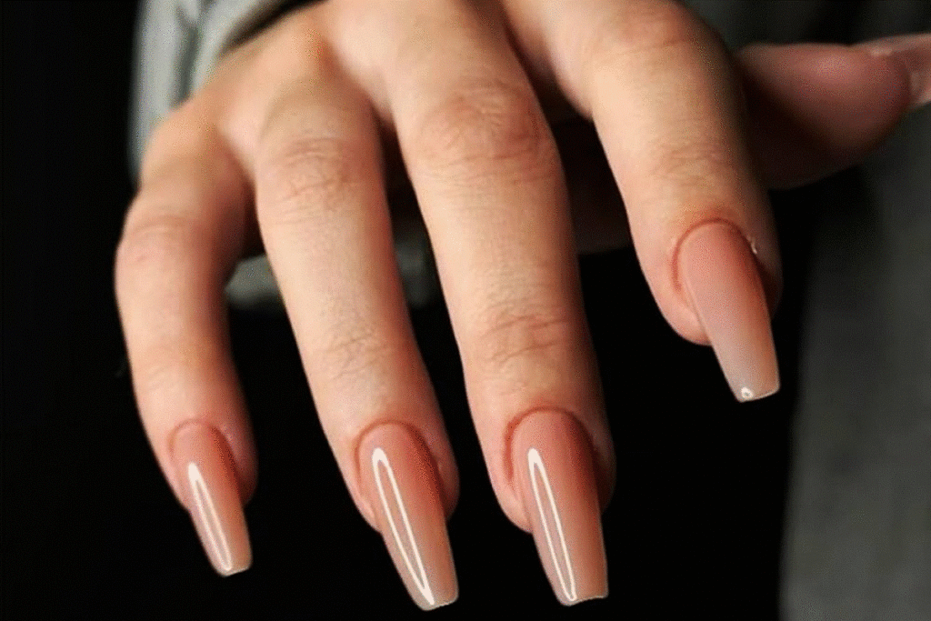 nude ballerina nägel spitz schlicht und elegant