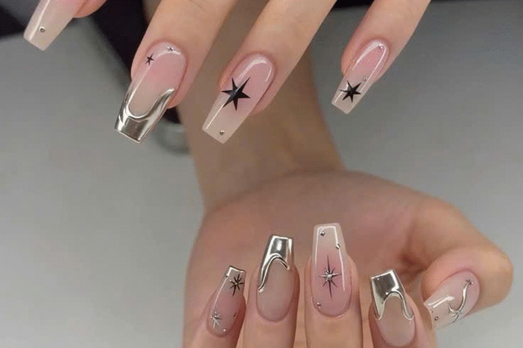 chrome ballerina nägel spitz trendy design